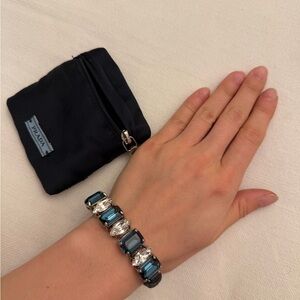 Prada Blue and Silver jewel Bracelet with Pouch